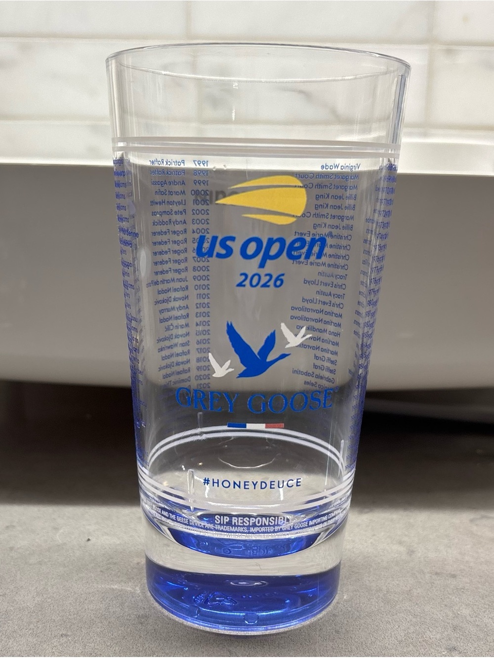 US Open 2026 Clear Blue Plastic Cup